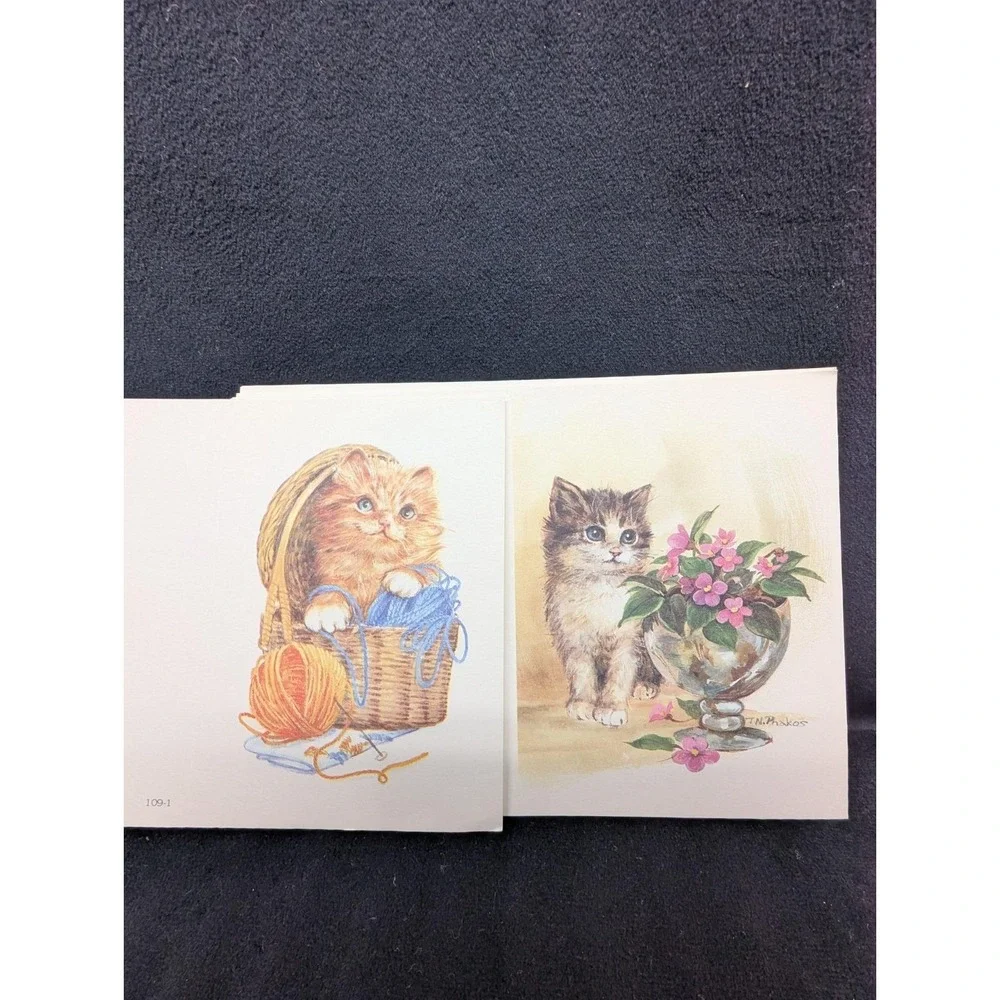 Olympicards Kitten Cat Notecards Set Note Cards Vintage Lot of 9 Cat Lover Cards